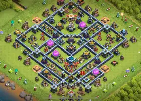 Farming Base TH13 Layout with Link & Anti-Air - COC #20980