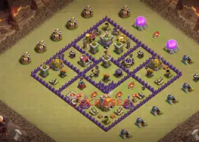 Top Town Hall 7 War Base: Symmetric, Anti-Air & Trophy Link #20983