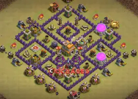 Top Town Hall 7 War Base: Anti 2 Stars & Anti Air Design #20985