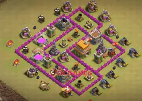 Town Hall 6 War Base: Anti 3 Stars & Ground | Clash of Clans #21003