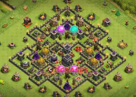 Top Town Hall 9 Hybrid Base: Anti-3 Star, Trophy & Farming #21019