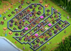 Town Hall 15 Hybrid Base: Anti 3-Star Symmetric Design #21043