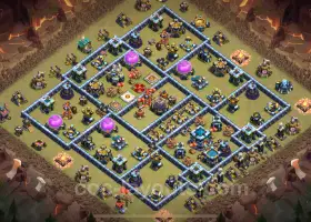 Best Anti 2 Stars TH13 War Base with Link - Clash of Clans #21067