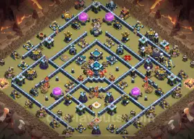 Top Anti 2 Stars TH13 War Base with Link - Clash of Clans #21082