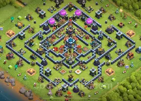 Best Anti 2 Stars TH13 Base for Legend League - COC #21084