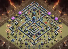 Best TH13 War Base Link - Anti Everything CWL Defense #21132