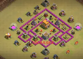 Top Town Hall 6 War Base: Symmetric Design & Link! #21151