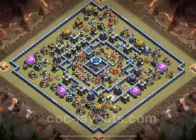 Top Anti 2 Stars TH13 Hybrid Base for CWL - Clash of Clans #21183