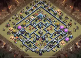 Best TH13 War Base - Anti 3 Stars & Anti Air Link #21219