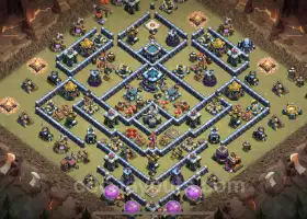 Top Anti 2 Stars TH13 War Base - Clash of Clans #21232