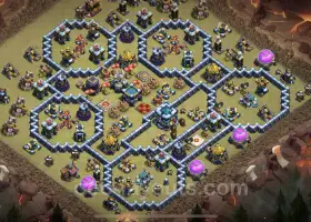 Top Anti-Everything TH13 War Base with Copy Link - COC #21234