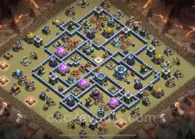 Best Anti-Everything TH13 War Base with Link - Clash of Clans #21249