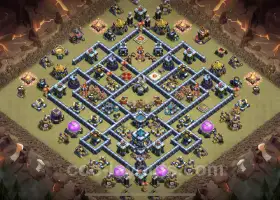 Top Anti 3 Star TH13 War Base with Link - Clash of Clans #21267