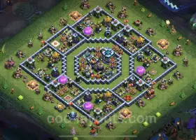 Best Anti 3 Stars TH13 Base - Clash of Clans Hybrid Link #21269