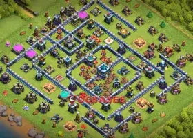 Top Town Hall 13 Base: Anti 3-Star & Symmetric Design #21276