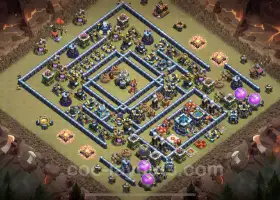 Best TH13 War Base with Link - Anti Everything Defense | COC #21283