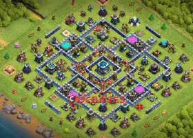 Top Town Hall 13 Hybrid Base: Anti 3 Stars & Ground Ring #21286