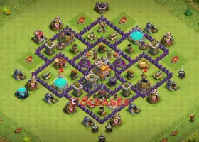 Top Town Hall 7 Hybrid Base: Anti 3 Stars & Trophy Farming #21306