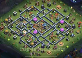 Best Anti 3 Stars Hybrid TH13 Base with Link - Clash of Clans #21309