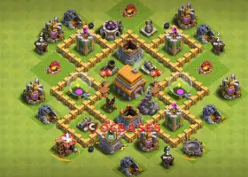 Town Hall 5 Hybrid Base: Anti 3 Star, Compact & Effective #21310