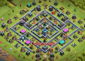 Top Town Hall 13 Hybrid Base | Anti Queen Walk Design #21332