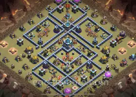 Top Anti 2 Stars TH13 War Base with Link - CoC Defense #21339