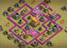 Town Hall 6 War Base: Anti-3 Star Compact Design #21343