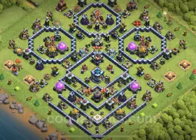 TH13 Farming Base - Anti Everything Hybrid Layout | Clash of Clans #21357