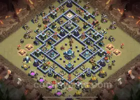 Top Anti 3 Stars TH13 War Base with Link - Clash of Clans #21359