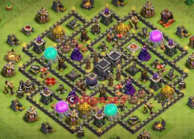 Top Town Hall 9 Hybrid Base: Anti-2 Stars & Trophy Farming #21380