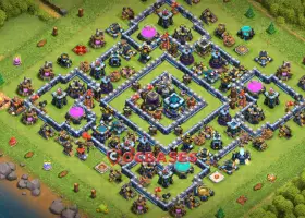 Top Town Hall 13 Hybrid Base - Anti 3 Stars for Trophies #21388