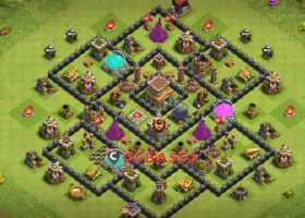 Top Town Hall 8 Hybrid Base - Anti 3 Stars & Farming Layout #21437