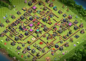 TH14 Farming Base with Link: Anti-Air & Electro Dragon #21448