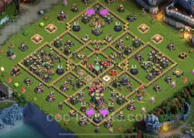 TH14 Farming Base - Anti Everything Layout & Link - COC #21458