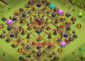 Top Town Hall 10 Trophy Base for Clash of Clans - Anti-Air, CWL #21468