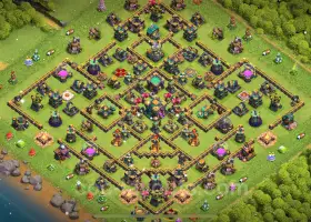 Best Anti 2 Stars TH14 Base - Hybrid Link for Clash of Clans #21474