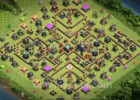 Top Anti 2 Stars TH14 Base with Link for Clash of Clans #21486