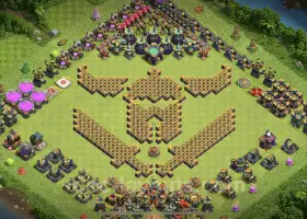 Best Funny Troll TH14 Base with Link - Clash of Clans Art #21516