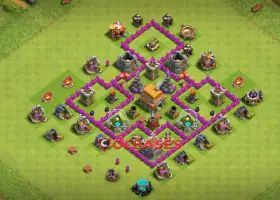 Town Hall 6 Hybrid Base: Anti 2 Stars & Compact Design #21517