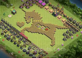 Best Funny Troll Base TH14 - Clash of Clans Art Copy #21519