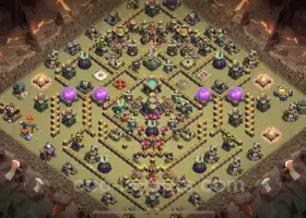 Top TH14 Anti 2 Stars War Base with Copy Link - COC #21521