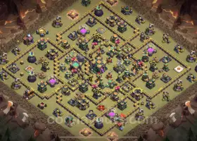 Top TH14 War Base with Link - Anti Everything Defense #21550