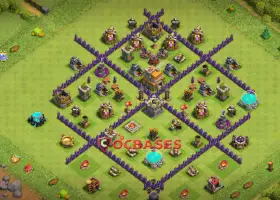 Town Hall 7 War Base - Anti 2 Stars Hybrid Layouts #21549