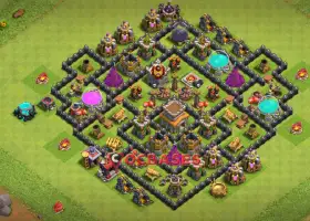 Top Town Hall 8 Hybrid Base: Trophy & Farming Defense #21563