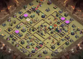 Best TH14 War Base with Link - Anti Air & Electro Dragon #21570