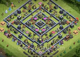 TH14 Farming Base Link: Hybrid Anti-Air Design - COC #21581