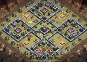 Best Anti 2 Stars TH14 War Base - Hybrid Design & Link #21625