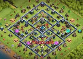 Best TH13 Trophy Base: Symmetric Anti 2 Stars Link #21634