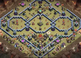 Best Anti 2 Stars TH14 War Base with Link - Clash of Clans #21638