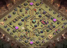 Best TH14 War Base with Link - Clash of Clans Defense #21643